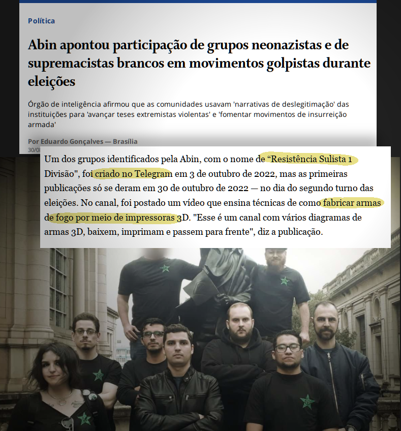 Manchetes de jornais revelam participação de neonazistas em atos golpistas