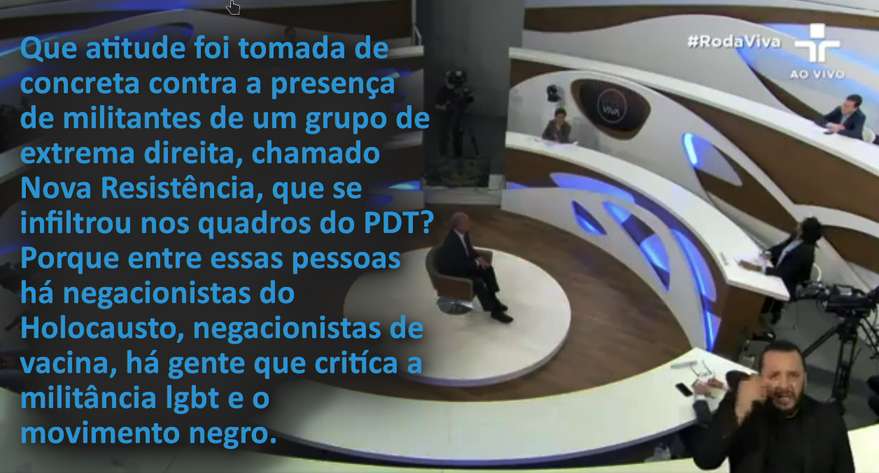 Questionamento no Roda Viva com Ciro Gomes