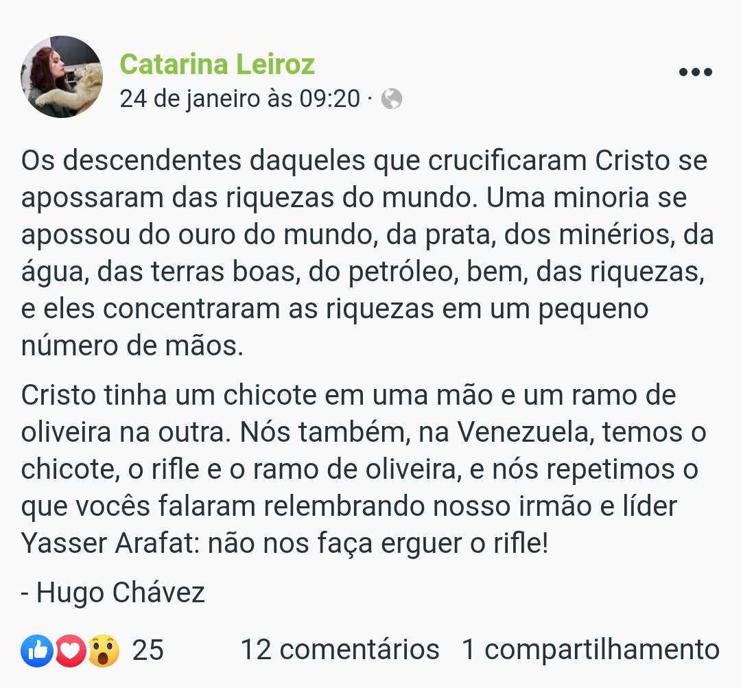 Catarina Leiroz e o antissemitismo