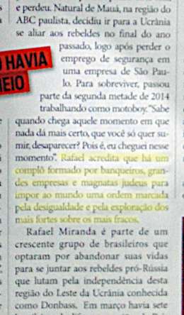 Mercenários brasileiros na guerra com tendências antissemitas