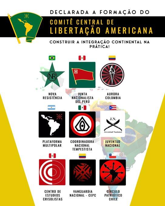 Anúncio da formaão do Comitê Central de Libertação Americana com diversas organizações de cunho neofascista da América Latina