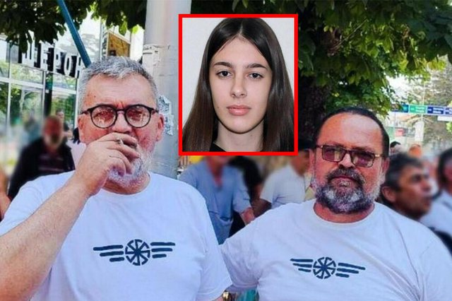 Vanja Gjorgjevska e seus assassinos com a camiseta da suástica eslava