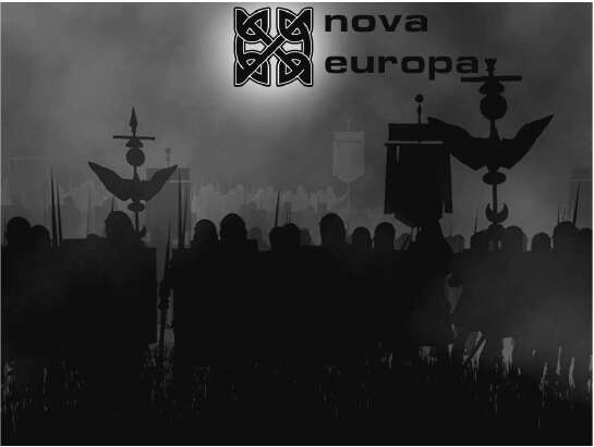 Papel de parede para PC, disponível para download no site da GRECE. A imagem aparentemente retrata a fronteira entre a "Nova Europa" federalista e o resto do mundo.