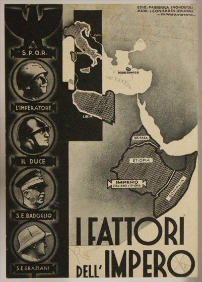 Poster fascista italiano com fonte futurista