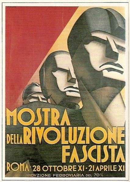 Poster fascista italiano com fonte futurista